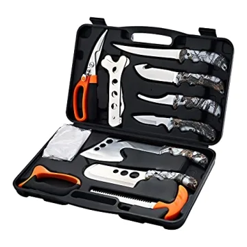 KNINE OUTDOORS 12 Piece Hunting Knife Set for Deer Processing