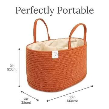 Natemia Baby Diaper Caddy Organizer - Rope Nursery Basket - Woven Baby Storage Basket for Newborn - Woven Diaper Caddy