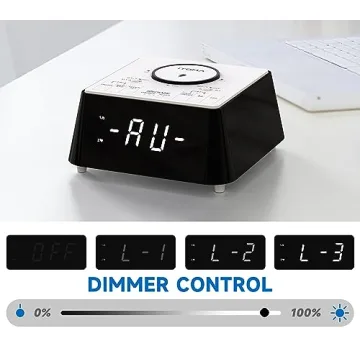 Wireless Charging Alarm Clock Radio with Dual Alarm and Bluetooth