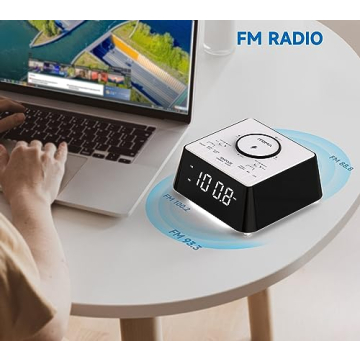 Wireless Charging Alarm Clock Radio with Dual Alarm and Bluetooth