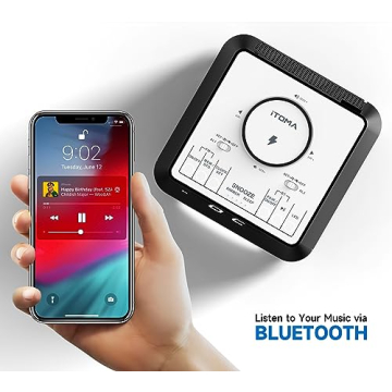 Wireless Charging Alarm Clock Radio with Dual Alarm and Bluetooth