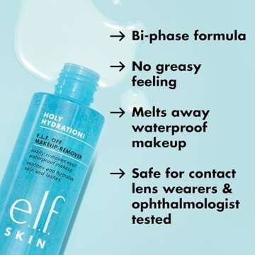 e.l.f. SKIN Holy Hydration Off Makeup Remover, Liquid Makeup Remover For Eye, Lip & Face Makeup, Gentle Formula, Vegan & Cruelty-free