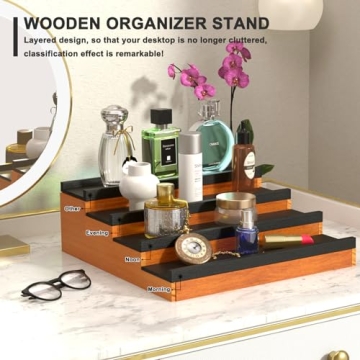 Stylish 4-Tier Cologne Organizer for Men and Valuables