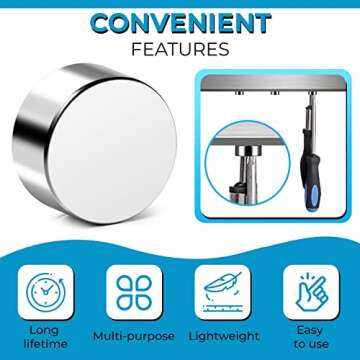 Grtard 63mm Neodymium Magnets 60 Pack for Crafts & Office