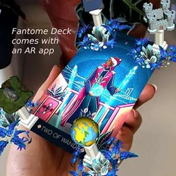 La Muci Fantome Tarot Cards Deck Unique Art Work with Guide Book for Beginners - A Minimalist Tarot Large Deck with Astrology Tarot Deck, Blue Golden Thread Tarot and Phantomwise Tarot Deck