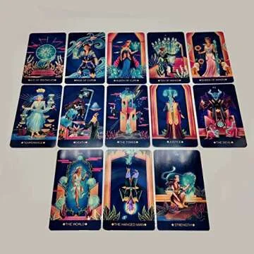 La Muci Fantome Tarot Cards Deck Unique Art Work with Guide Book for Beginners - A Minimalist Tarot Large Deck with Astrology Tarot Deck, Blue Golden Thread Tarot and Phantomwise Tarot Deck