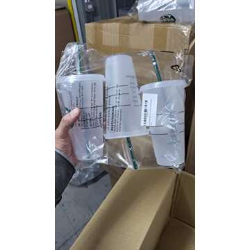 Starbucks Reusable 3 Hard Plastic Venti 24 oz Frosted Ice Cold Drink Cup With Lid and Green Straw w/Stopper