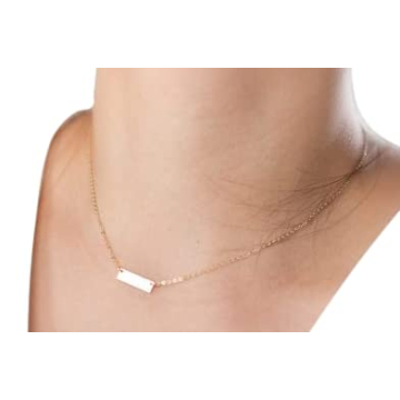 Personalized Small Gold Fill Bar Necklace for All Occasions