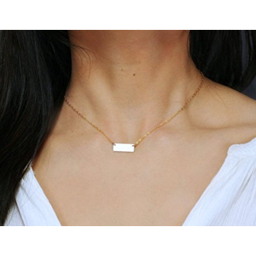 Personalized Small Gold Fill Bar Necklace for All Occasions