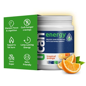 UCAN Energy Powder, Orange, Keto, Sugar-Free Pre & Post Workout for All Athletes | 30 Servings