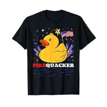 Firecracker Duck 4th of July Patriotic Day USA Flag Funny T-Shirt