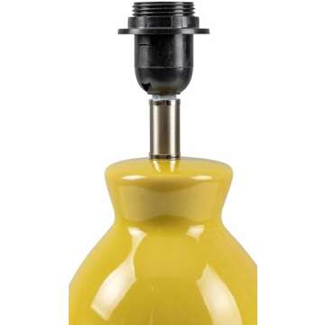 BoutiqueRugs Salgareda Boho Ceramic and Jute Bedside Table Lamp for Bedroom Nightstand - End Side Lighting for Living Room - Shade Rattan - Mustard, Beige - 15" H