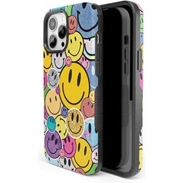 Casely iPhone 14 Pro Max Case | All Smiles | Smiley Face Sticker | Compatible with MagSafe