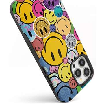 Casely iPhone 14 Pro Max Case | All Smiles | Smiley Face Sticker | Compatible with MagSafe