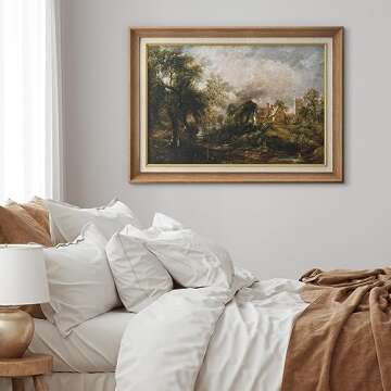 SIGNFORD Framed Autumn Forest Wall Art - 26x36 Inches