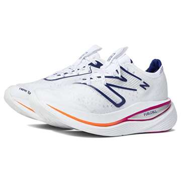 New Balance Women's FuelCell SuperComp Trainer V1 Running Shoe, White/Victory Blue/Magenta Pop, 6.5