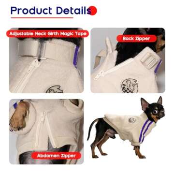 Hug Pupee Dog Clothes Small Dogs Fleece Jacket Crewneck Coat Cozy Warm Winter Clothing Zip up Sweater for Tiny Puppy Jack Russell Brussels Griffon Papillon Bichon Pomeranian - Purple Large