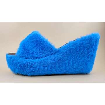 Manswill,women's Fashion high-heeled fur slippers-Ladies Comfortable Cozy House Slippers,Soft Home P...