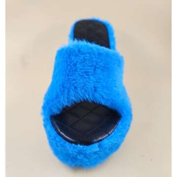 Manswill,women's Fashion high-heeled fur slippers-Ladies Comfortable Cozy House Slippers,Soft Home Party Shoes for Ladies