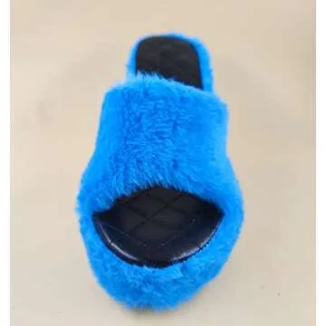 Manswill,women's Fashion high-heeled fur slippers-Ladies Comfortable Cozy House Slippers,Soft Home Party Shoes for Ladies