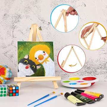 26 Pack 9 Inch Wood Easels for Creative Masterpieces