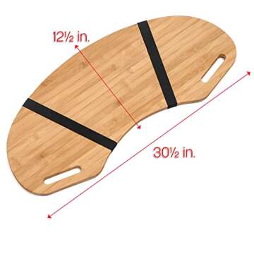30.5" Wood Curved Lap Desk Table Tray with Handles for Laptop by Trademark Innovations (Pine)