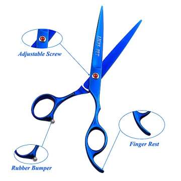 LILYS PET Professional PET DOG Grooming Coated Titanium scissors suit Cutting&Curved&Thinning shears...