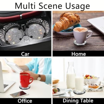 Stylish Rhinestone Car Coasters for Any Vehicle