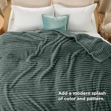 Bedsure Mallard Green Fleece Blanket for Couch - GentleSoft Cozy Soft Blankets for Women, Cute Small Throws for Girls, 108x90 Inches