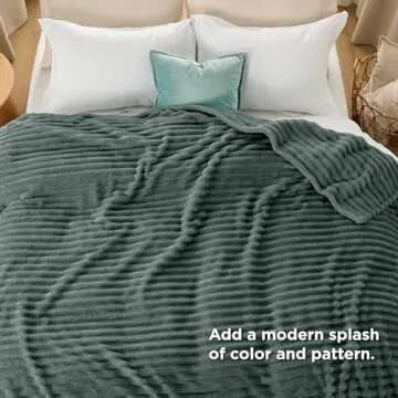 Bedsure Mallard Green Fleece Blanket for Couch - GentleSoft Cozy Soft Blankets for Women, Cute Small Throws for Girls, 108x90 Inches