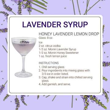 Monin Lavender Syrup Box Set - Great for Cocktails & Sodas