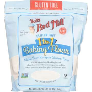 Bob's Red Mill Gluten Free 1 to 1 Baking Flour, 44oz (Pack of 1) - Non GMO, Vegan, Kosher