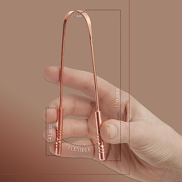 MasterMedi Copper Tongue Scraper Set with Travel Cases