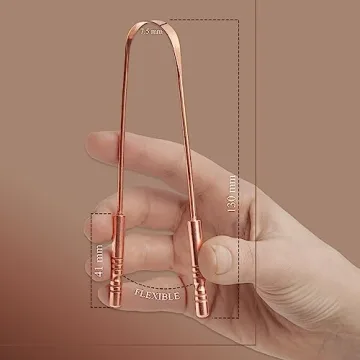 MasterMedi Copper Tongue Scraper Set with Travel Cases