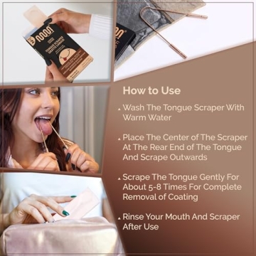 MasterMedi Copper Tongue Scraper Set with Travel Cases