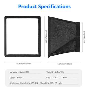 Neewer 5.9x6.7 inches/15x17 centimeters Camera Collapsible Diffuser Mini Softbox for CN-160, CN-126 and CN-216 LED Light
