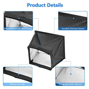 Neewer 5.9x6.7 inches/15x17 centimeters Camera Collapsible Diffuser Mini Softbox for CN-160, CN-126 and CN-216 LED Light