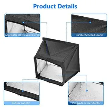 Neewer 5.9x6.7 inches/15x17 centimeters Camera Collapsible Diffuser Mini Softbox for CN-160, CN-126 and CN-216 LED Light