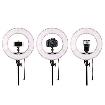 GSKAIWEN 18 inch 65W LED Ring Light Mirror Make Up Beauty Light Studio Video Light Photography Lighting with Stand Bag for Portrait Selfie,Wedding Photography, Night Video,YouTube, Camera/Phone Video