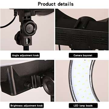 GSKAIWEN 18 inch 65W LED Ring Light Mirror Make Up Beauty Light Studio Video Light Photography Lighting with Stand Bag for Portrait Selfie,Wedding Photography, Night Video,YouTube, Camera/Phone Video