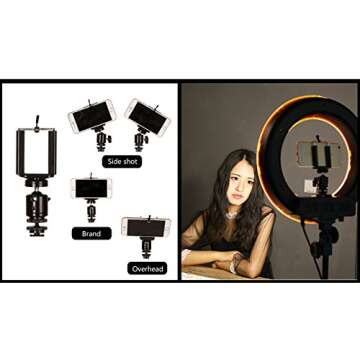 GSKAIWEN 18 inch 65W LED Ring Light Mirror Make Up Beauty Light Studio Video Light Photography Lighting with Stand Bag for Portrait Selfie,Wedding Photography, Night Video,YouTube, Camera/Phone Video