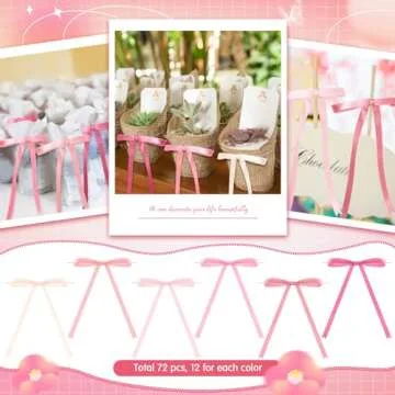 Canlierr Twist Tie Bows - 72 Pastel Satin Ribbons
