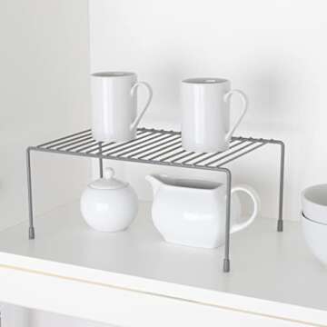 Smart Design Classic Storage Shelf – Set of 6, Medium (8.5 x 13.25 in.), Charcoal Gray – Steel P...