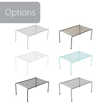 Smart Design Classic Storage Shelf – Set of 6, Medium (8.5 x 13.25 in.), Charcoal Gray – Steel Pantry Organizer with Rust-Resistant Finish and Non-Slip Feet for Easy Home Organization and Storage