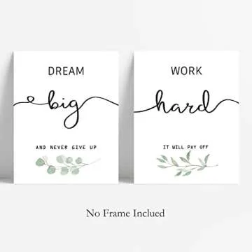 Howwii Inspirational Wall Art Office Decor, Motivational UNFRAMED Wall Art Prints for Bedroom,Living Room,Office,Classroom, Set of 4, 8"x10"