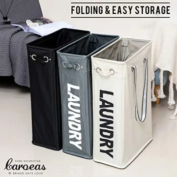 Caroeas Slim Laundry Hamper for Space Saving and Style
