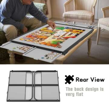 Puzzle Table 1500pcs(Color Package Box),Jigsaw Puzzle Table Metal,Puzzle Table with Drawers,Puzzle Board with Legs,Puzzle Tables for Adults with Drawers,Jigsaw Puzzle Board with Drawers