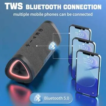 Vanzon Bluetooth Speakers V40 Portable Wireless Speaker V5.0 with 24W Loud Stereo Sound, TWS, 24H Playtime & IPX7 Waterproof, Suitable for Travel, Home&Outdoors