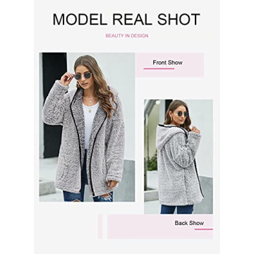 Dokotoo Women's Winter Hooded Fleece Coat for Cozy Comfort