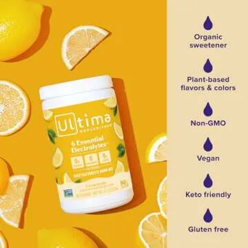 Ultima Replenisher Daily Electrolyte Powder Drink Mix – Lemonade, 90 Servings – Hydration Powder with 6 Key Electrolytes and Trace Minerals – Keto Friendly, Vegan, Non-GMO and Sugar-Free
